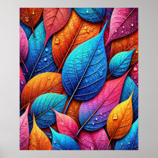Lebhafte Leaf Art - farbenfrohe Natur Design Poster