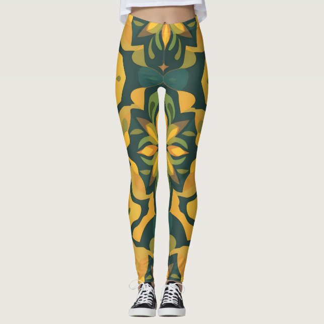 Lebhafte Leggings der Wohngestaltung - Nahtloses M (Vorderseite)