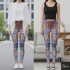 Lebhafte Leggings mit karriertem Komfort