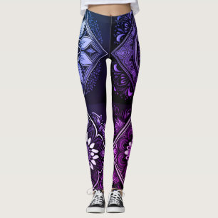 Lebhafte Lila Mandala-Leggings Leggings