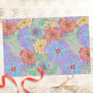Lebhafte Lila Orange Yellow Boho Blogs Seidenpapier