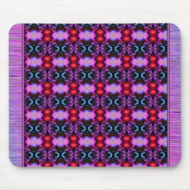 Lebhafte Lila und blaue Gemusterte Maus-Rug Mousepad (Vorne)