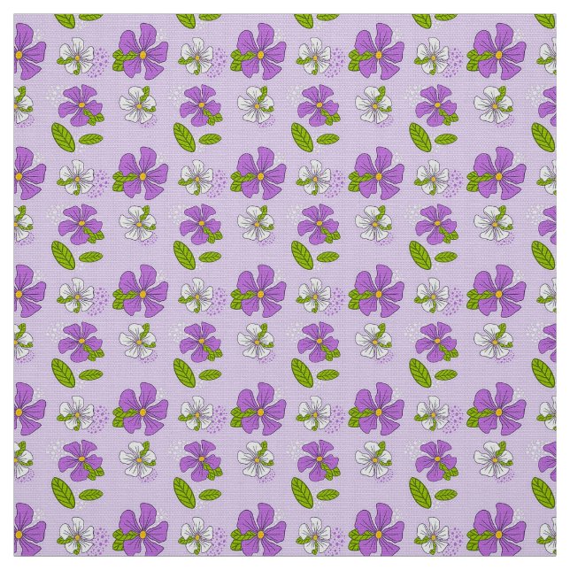 Lebhafte Lila und weiße Blume Stoff (Muster)