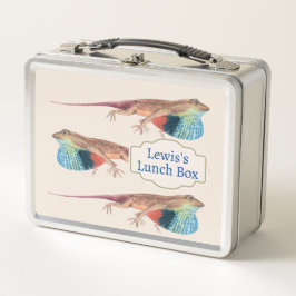Lebhafte Lizards: Drei Freunde zum Mittagessen Metall Brotdose