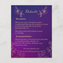 Lebhafte Magenta Lila mit blumengesäumten Hochzeit