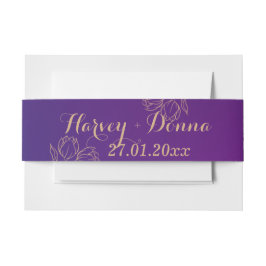 Lebhafte Magenta Lila mit blumengesäumten Hochzeit Einladungsbanderole