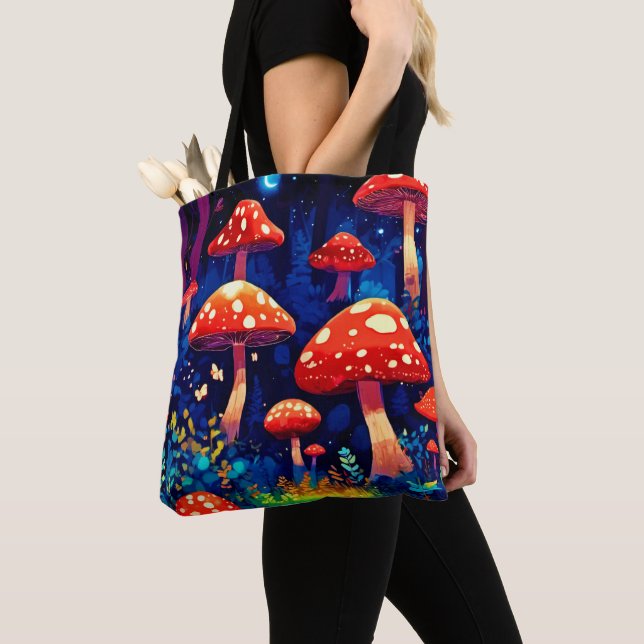 Lebhafte Magic Mushroom Forest Art (Von Nahem)
