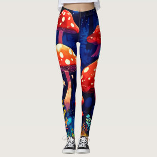 Lebhafte Magic Mushroom Forest Art Leggings