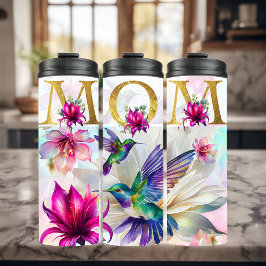 Lebhafte Mama Hummingbird Thermosbecher