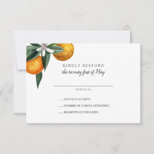 Lebhafte Mandarine Citrus Orange Wedding RSVP