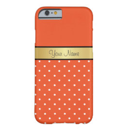 Lebhafte Mandarine Tango Orange & White Dots, Gold Case-Mate iPhone Hülle