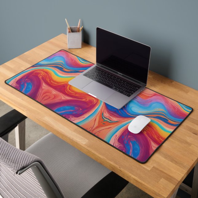 Lebhafte marmorierte Acrylic-Wirbel Abstrakt Elega Schreibtischunterlage (Büro 2)