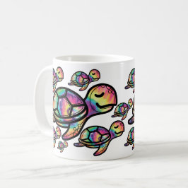 Lebhafte Meeresschildkröte der Gefärbte Krawatte Kaffeetasse