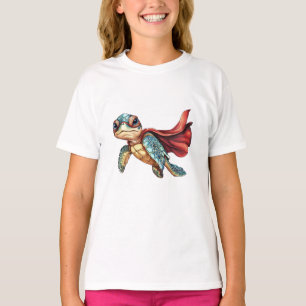 Lebhafte Meeresschildkröte mit roten Details T-Shirt