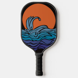 Lebhafte Meereswellen & Sonnenuntergang auf Pickle Pickleball Schläger