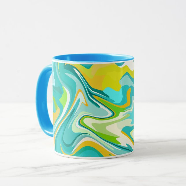 Lebhafte Meereswellen Tasse (Vorderseite Links)