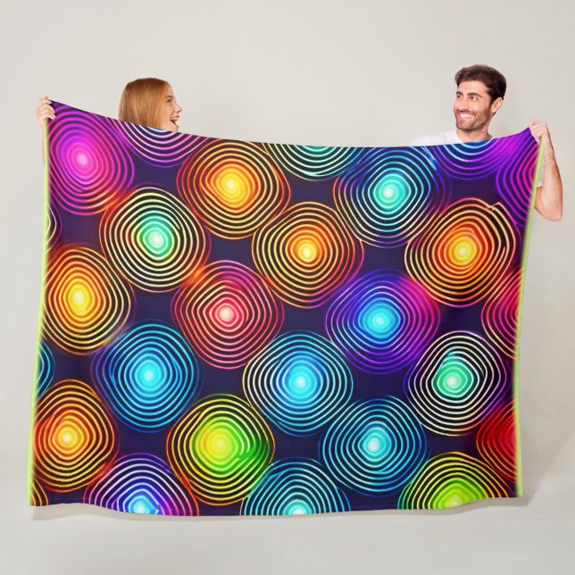 Lebhafte, mehrfarbige Abstrakte Spiralkunst Fleecedecke (Beispiel)