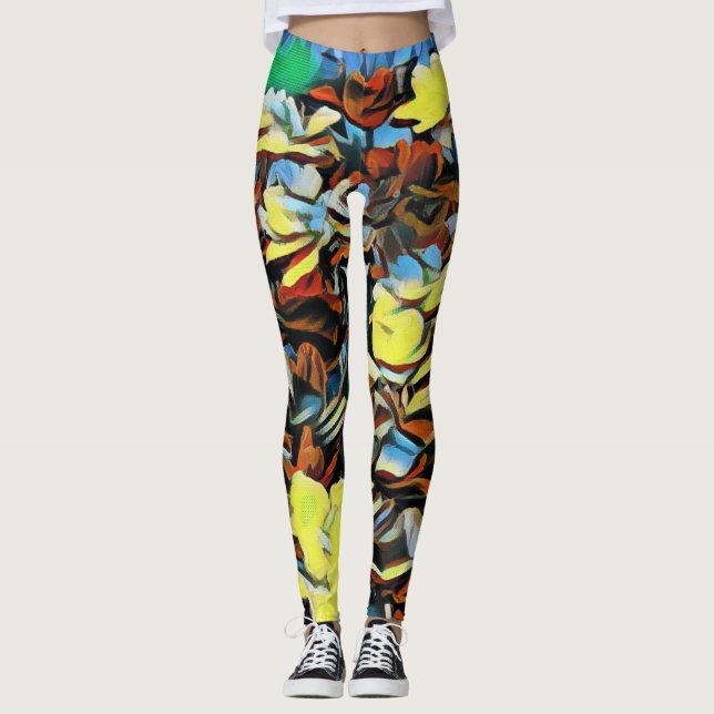 Lebhafte, mehrfarbige Leggings (Vorderseite)