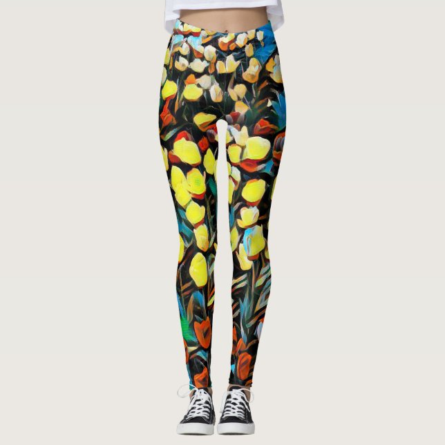 Lebhafte mehrfarbige Leggings (Dreaming) (Vorderseite)