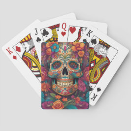 Lebhafte mexikanische Feier: Sugar Skull Art Spielkarten