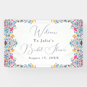 Lebhafte mexikanische Fiesta Style Rainbow Wedding Banner