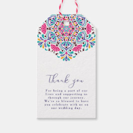 Lebhafte mexikanische Fiesta Style Rainbow Wedding Geschenkanhänger