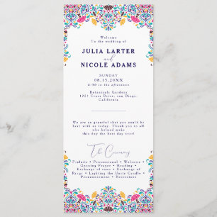Lebhafte mexikanische Fiesta Style Rainbow Wedding Programm