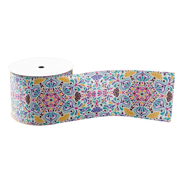 Lebhafte mexikanische Fiesta Style Rainbow Wedding Ripsband (Spule)