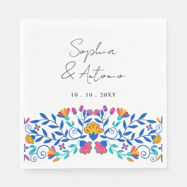 Lebhafte mexikanische Fiesta Wedding Serviette (Vorderseite)