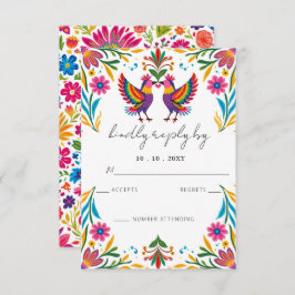 Lebhafte mexikanische Otomi Birds Floral Fiesta We RSVP Karte
