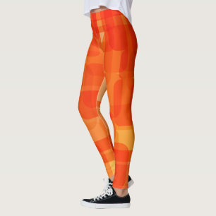 Lebhafte moderne Abstrakte Moderne Kunst Orange Leggings