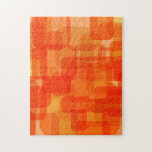 Lebhafte moderne Abstrakte Moderne Kunst Orange Puzzle