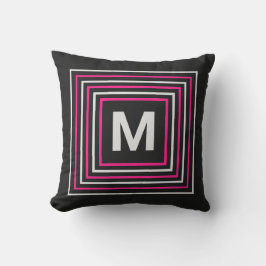 Lebhafte, moderne, einfache Square Monogram Pink & Kissen