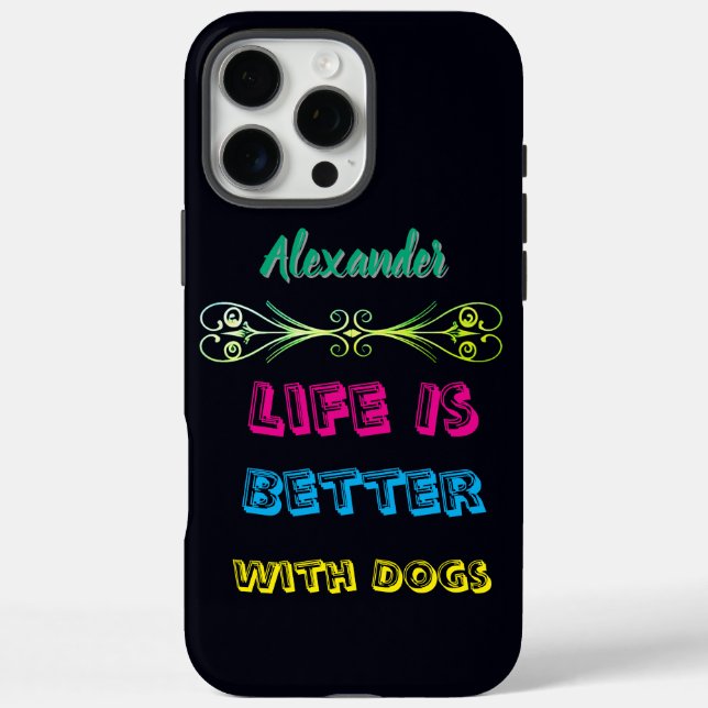 Lebhafte Nachricht für Hundeliebhaber! Case-Mate iPhone Hülle (Rückseite)