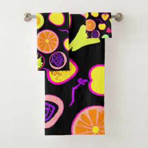Lebhafte Neon Fruits Artistry Badhandtuch Set