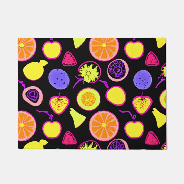 Lebhafte Neon Fruits Artistry Fußmatte (Vorderseite)