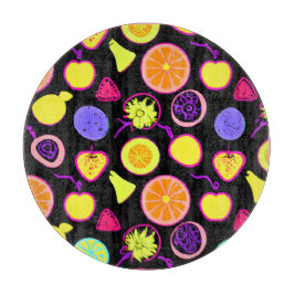 Lebhafte Neon Fruits Artistry Schneidebrett