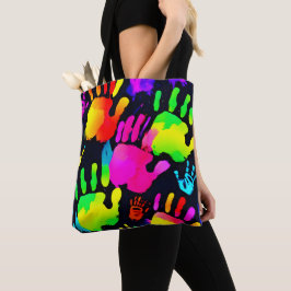 Lebhafte Neon Handprint Art