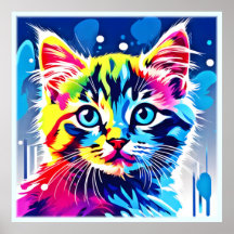 Lebhafte Neon Kitty Art