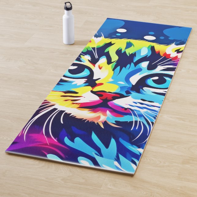 Lebhafte Neon Kitty Art Yogamatte (Beispiel)