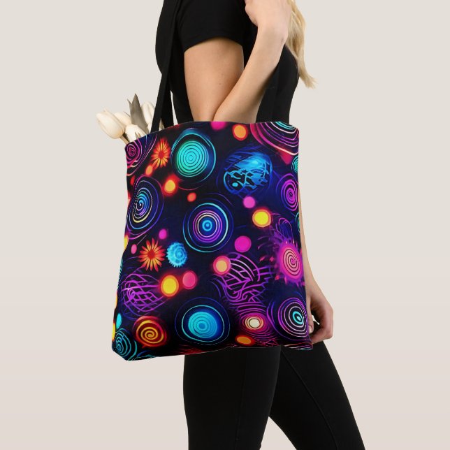 Lebhafte Neon Spiral und Dot Art (Von Nahem)