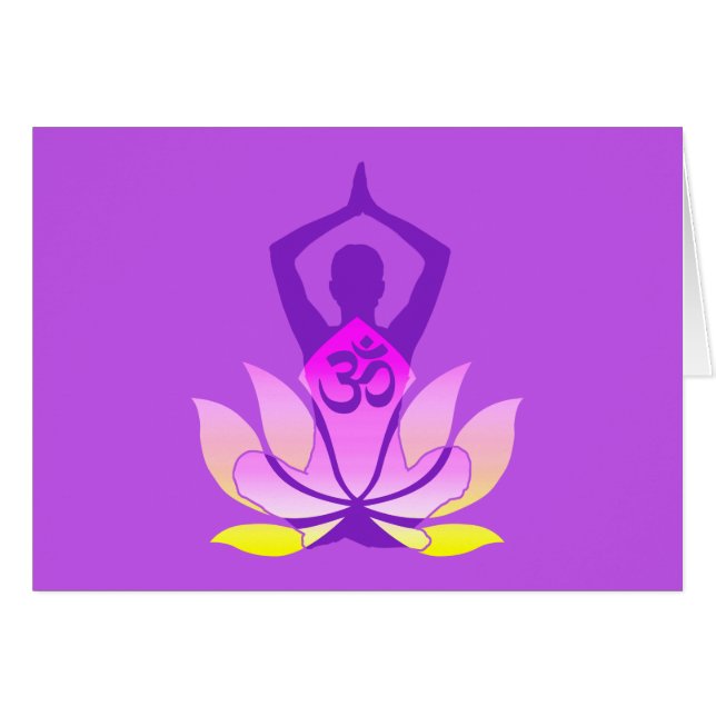 Lebhafte OM Namaste Spirituelle Lotus Blume Yoga (Vorderseite (Horizontal))