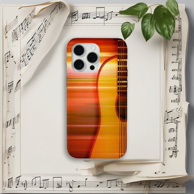 Lebhafte Orange Abstrakte Gitarre Kunst Case-Mate iPhone Hülle (Von Creator hochgeladen)