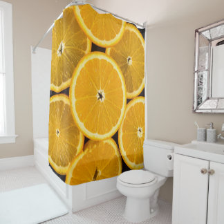 Lebhafte Orange Citrus Fruit Slice Badezimmer Deko Duschvorhang