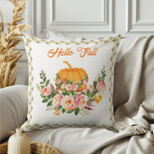 Lebhafte Orange Hello Fall Pumpkin Wasserfarbe Ros