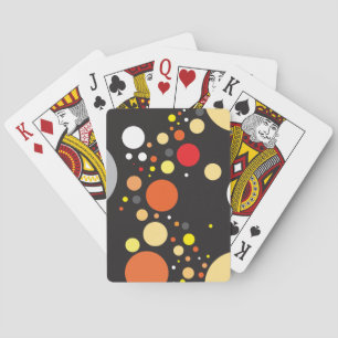 Lebhafte Orangefarbene Kreise mit zufälligen Größe Spielkarten