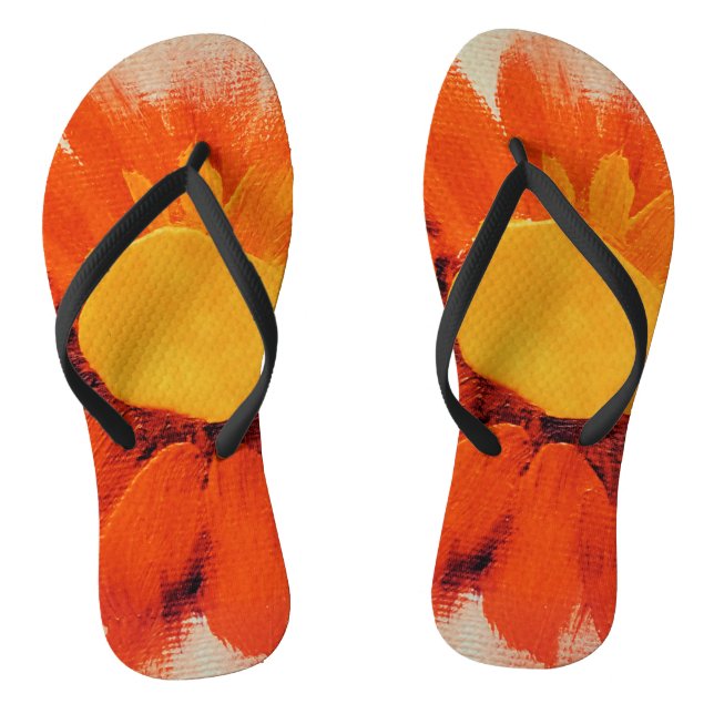 Lebhafte Orangenblume Flip Flops (Fußbett)