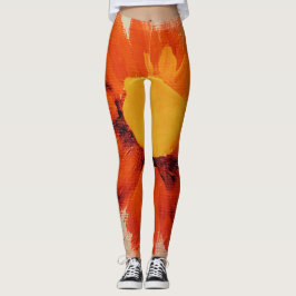 Lebhafte Orangenblume Leggings