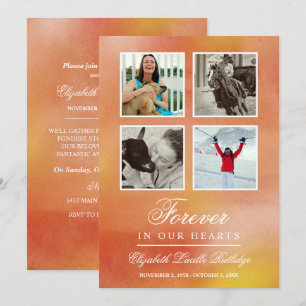 Lebhafte Orangenfarbe - für immer im Herzen Einladung