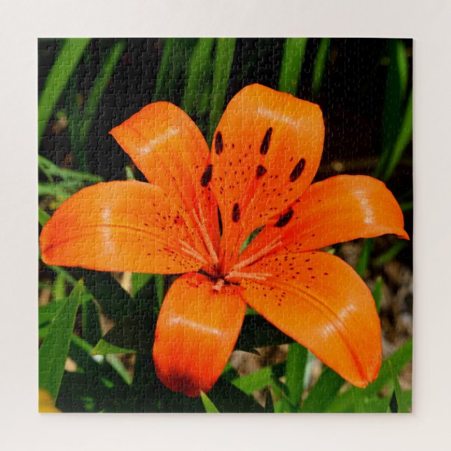 Lebhafte Orangenlilie-Blume Puzzle (Vertikal)